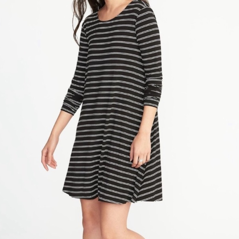 OLD NAVY Stretch Striped Long Sleeved Dress - Picture 1 of 5